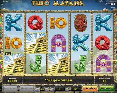 100€ Gewinn im Two Mayans Automatenspiel